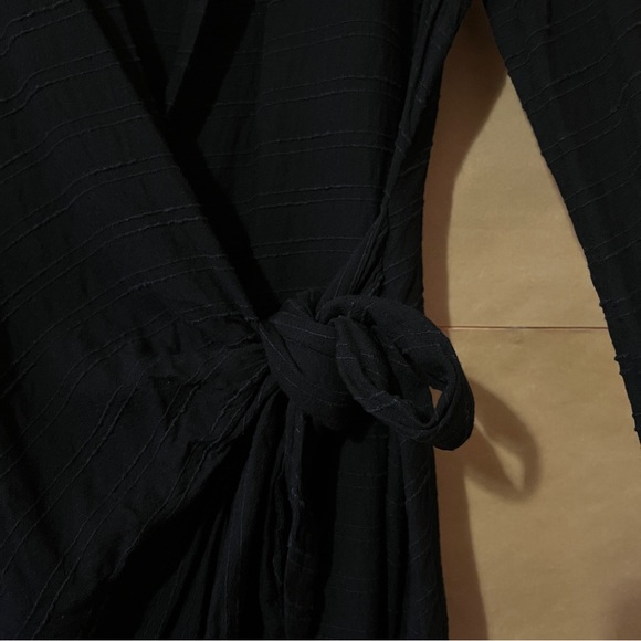 LSPACE | Daydream Tunic Swim Cover-Up Wrap Dress Mini Black Size L - Picture 6 of 13